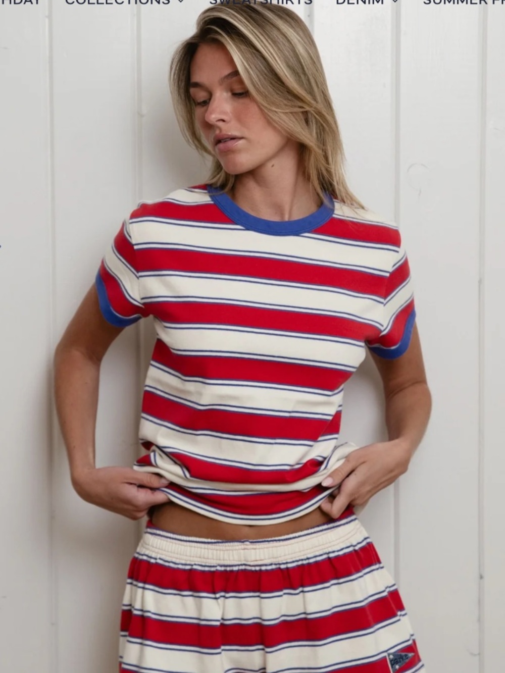 Parke Stripe T Shirt Lighthouse Stripe